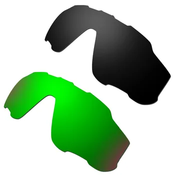 HKUCO Juoda/Žalia 2 Poros Pakeitimo Poliarizuota Lęšiai, Skirti Jawbreaker Akiniai nuo saulės Padidinti Aiškumą
