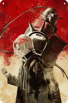 Hofarkows Fullmetal Alchemist Plakatas Japonų Anime Alavo Ženklas, Sienos Dekoratyvinių Metalo Ženklai 8x12 Colių