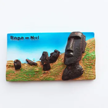Čilė-Velykų Sala Pasaulio Paveldo trimatis Moai Statulos, Dažytos Dekoratyvinės Amatų Magnetinio Šaldytuvas Magnetas