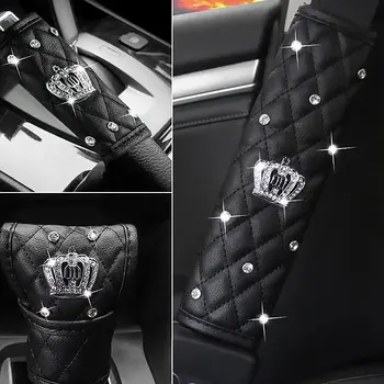 Roadstar, Pilnas Komplektas Kristalų saugos diržų padengti peties pagalvėlės Automobilio rankinis Stabdis Padengti Auto Pavaros apsauga padengti Deimantų Kristalų Stilius