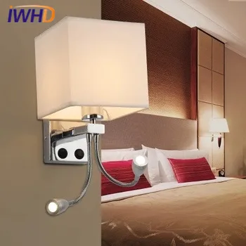 IWHD Moderni Lova Siena Lempos, LED Trumpas Fabricl Sienų apšvietimo Įranga Paprasta, Vonios kambarys, skaitykla Lamparas Namų Apšvietimo Šviestuvas