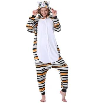 Tiger Cat Onesies Žiemos Vaikai Totoro Dygsnio Panda Onesie Vaikų Anime Kostiumais Suaugusiems Mergaitės Berniukai Flanelė Pižama Sleepwear