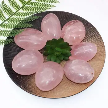 Natūralus rožių kvarco palmių akmenys, mineraliniai kristalai masažas brangakmenių chakra reiki healing feng shui amatai