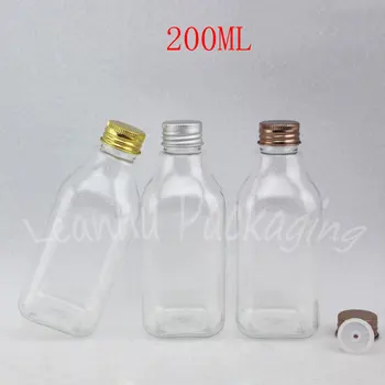 200ML Skaidraus Plastiko Butelis Aliuminio Dangtelis , 200CC Dušo Želė / Tonerio / Losjonas Sub-išpilstymo , Tuščias Kosmetikos Bakas