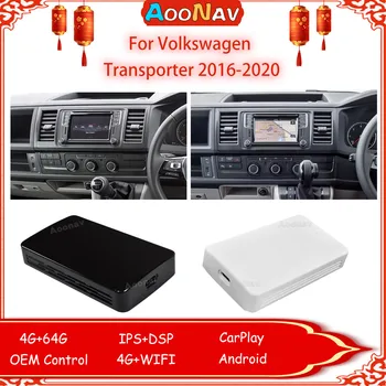 Belaidžio Smart CarPlay 64G AI Adapteris Box Volkswagen Transporter 2016-2020 GPS Navigacijos Android10 RK3328 Plug and Play