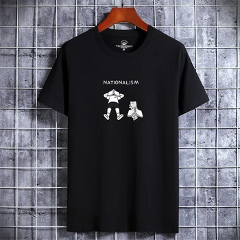 Vyriški T-shirt S-6XL Negabaritinių Vyrai Laisvi Tee Viršūnes 100% Medvilnės Goth Spausdinti vyriški trumpomis Rankovėmis T-shirt Vasaros Vyrų Atsitiktinis Marškinėlius