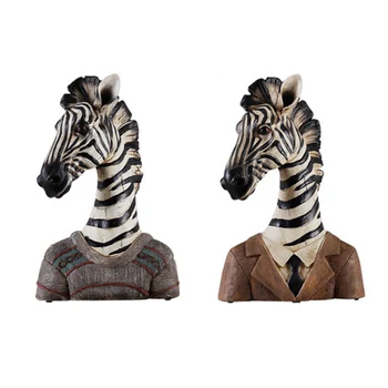 Šalies Stiliaus Gyvūnų Džentelmenas Charakterio Namų Puošmena Ornamant Miniatiūriniai Modelis Skulptūra Dervos Zebra Figūrėlės Biuro Dekoras