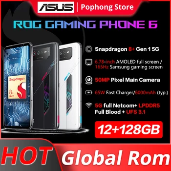 Pasaulio ROM ASUS ROG Telefonas 6 Žaidimų MobilePhone 6.78 colių 165Hz AMOLED Snapdragon 8+ Gen 1 OctaCore 65W FastCharge 